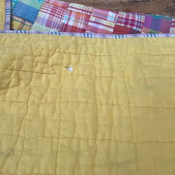 Vintage LNT Home Quilt Square Plaid Patchwork Reversible 88" x 100" - Picture 13 of 16